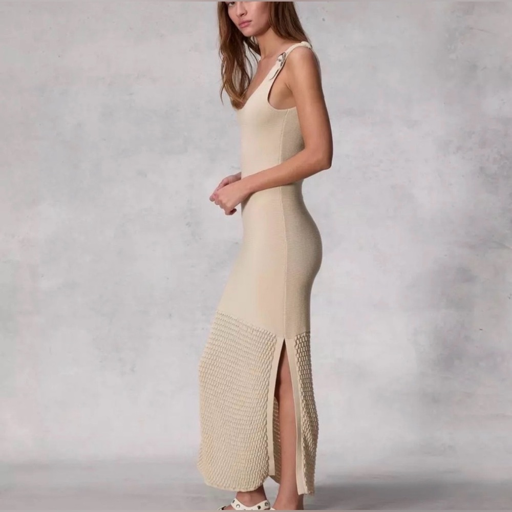NWT Rag & Bone Georgia Cream Cotton-Blend Midi Dress